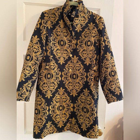 Carole Little black and gold long jacket w/crystal buttons in size 8. NWT - Picture 2 of 15